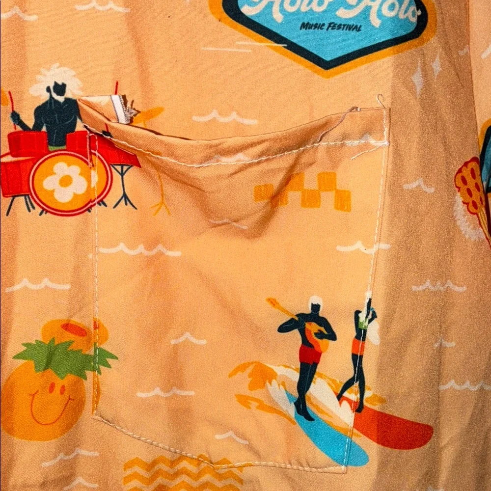 Holo Holo Music Festival Peach Surf Print Shirt - Picture 5 of 6